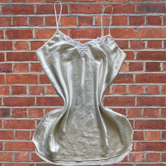 Vintage White Satin Slip Dress - Picture 1 of 3
